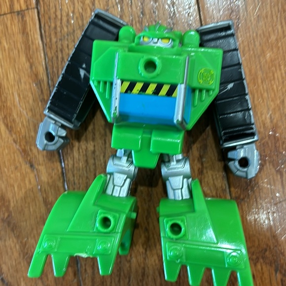 Hasbro Playskool Tomy Transformer green bulldozer robot toy construction figure - Picture 4 of 5